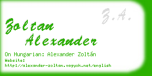 zoltan alexander business card