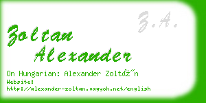 zoltan alexander business card